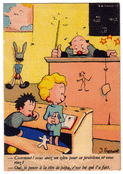Un instant de rire avec papa &agrave; l'&eacute;cole